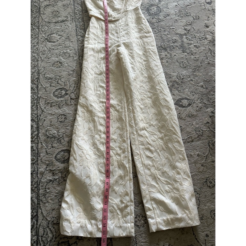 Alexis Sz XS Venetia Strapless Wide Leg Jumpsuit Floral Jacquard *NO BELT NWT - Picture 9 of 11